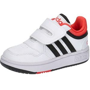 adidas Unisex Hoops Shoes Sneakers voor kinderen, Ftwr White Core Zwart Helder Rood, 25.5 EU