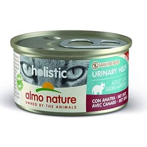 almo nature Holistic Urinary Help met eend, complete voeding voor volwassenen en katten, nat voer, verpakking van 24 stuks (24 x 85 g)