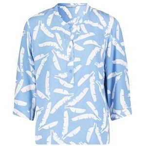 Betty & Co Dames 8621/3266 blouse, blauw/wit, 42, Blue/White, 42