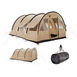 Grand Canyon Helena 6 Tunneltent voor 6 personen, familietent/groepstent met twee slaapgedeeltes, Mojave Desert (beige)