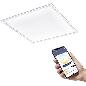 EGLO connect.z Smart Home LED paneel Salobrena-Z, L x B 59,5 cm, ZigBee, app en spraakbesturing, lichtkleur instelbaar, dimbaar, aluminium plafondlamp wit