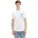 TOM TAILOR Denim T-shirt voor heren, 20000 - wit, XL