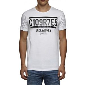 Jack and Jones T-shirt met korte mouwen voor heren, White Print 2, L