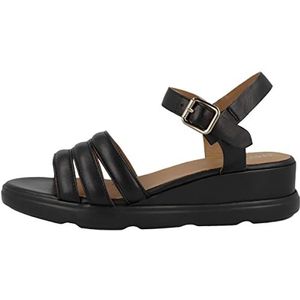 Geox Dames D PISA sandaal, zwart, 38,5 EU, zwart, 38.5 EU