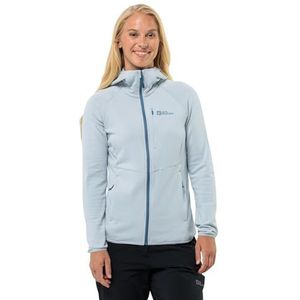 Jack Wolfskin - Kolbenberg Hooded FZ - Fleecevest - Zwart - Stretch Fleece Grid