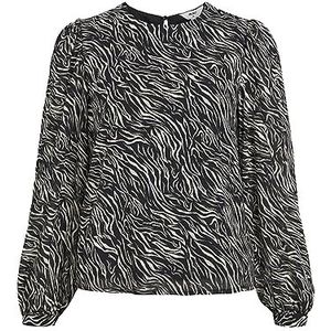 OBJECT Geweven Top OBJMILA van Gerecycled Polyester Zwart/Wit