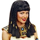 Widmann 6316R - Pruik Queen van Egypten, zwart, met gevlochten vlechten, kunsthaar, carnaval, themafeest