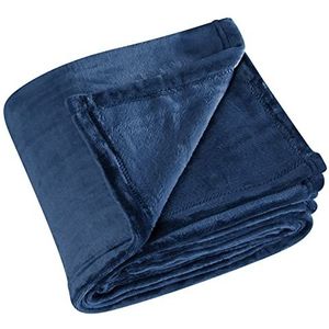 Linder deken, zacht, polyester, 130 x 180 cm, blauw