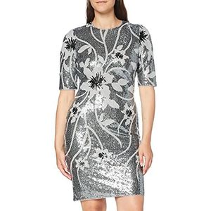 Gina Bacconi Cocktailjurk met pailletten voor dames, Grijs, 44