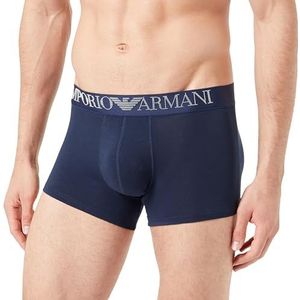 Emporio Armani Heren Men's Rubber Pixel Logo Trunks, marineblauw, M