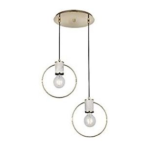 Homemania 1546-80-02 Hanglamp, draadloos, kroonluchter, plafondlamp, metaal, goud, 39 x 28 x 115 cm, 2 x E27, max. 40 W