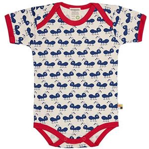 loud + proud Uniseks babybody met korte mouwen en mierenprint, GOTS-gecertificeerd T-shirt, ultra marine, 62/68 cm