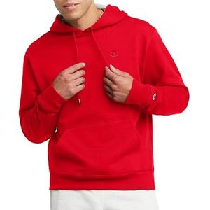 Champion Powerblend Pullover Hoodie Hooded Sweatshirt voor heren, Team Red Scarlet C Logo, XL