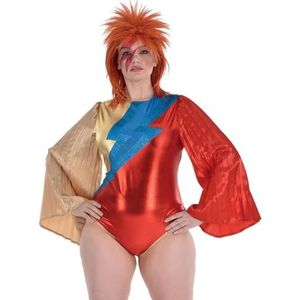 Amscan Women's Metallic Red, Gold, & Blue Glam Rock Bodysuit Costume (Plus XXL Size) 1 Piece - Ideal for Cosplay, Halloween, & Themed Events