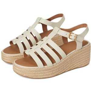 Fitflop - PLATFFORMS ESPADR. - Leren Sandalen - Beige - Hakhoogte 75 mm