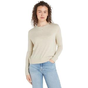 Tommy Hilfiger Dames Tjw Essential Crew Neck Sweater Pullover, Oude Witte Melange, XS