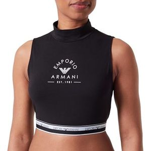 Emporio Armani Iconische Stretch Katoenen Logoband Loungewear Crop Top Zwart, Zwart, S