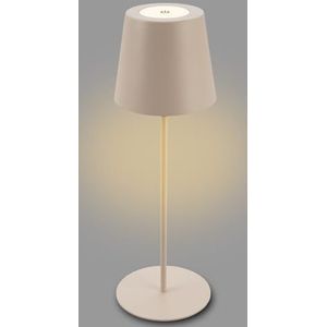 BRILONER - LED tafellamp draadloos met touch, traploos dimbaar, in hoogte verstelbaar, bedlamp, leeslamp, LED lamp, campinglamp, tafellamp, oplaadbare lamp, buitenlamp, 36x10,5 cm, beige