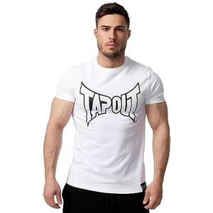 TAPOUT Heren T-shirt Lifestyle Basic White/Black, wit/zwart, XXL, 940005