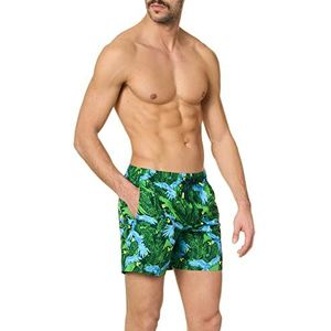 Goldenpoint Boxershorts voor heren, exotisch patroon, kleur groen, maat S