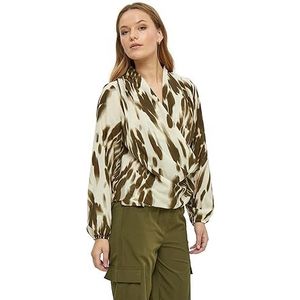 Desires Elly Wikkelblouse met lange mouwen, Beuken Groen Pr, 36
