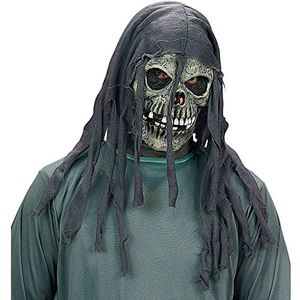 Widmann 82771 - Latex skeletmasker met capuchon, volwassen man, schedel, zombie, Halloween, carnaval, themafeesten