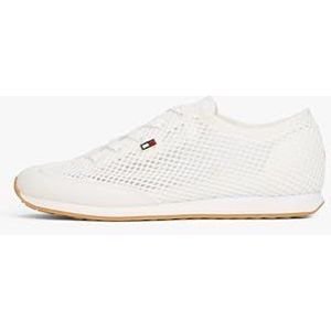 Tommy Hilfiger - Th Open Mesh Low Profile Runner - Ecru Wit - Casual Schoenen