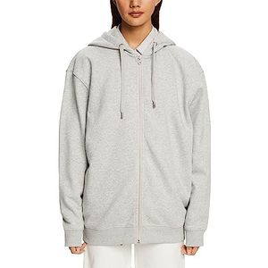 ESPRIT Gerecycled: oversized hoodie met ritssluiting, lichtgrijs, M