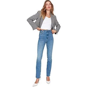 Trendyol Flare Jeans voor dames, blauw, 36, Blauw, 62