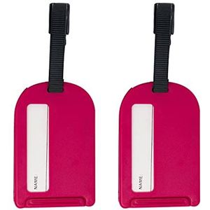 TWIN PACK ID Bagage Tags door navig8 – 6cm x 3cm Duurzame/Flexibele Gedessineerde Rubber Identiteit Tags – Voor koffers, Reizen, Bagage, Rugzakken, Laptop Tassen, Identificatie, Veiligheid