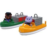 Aquaplay 271 - Transportboot-accessoires, waterbanen of voor de badkuip, 2 boten, containers en BO en Wilma, voor kinderen vanaf 3 jaar, kleurrijk