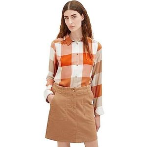 TOM TAILOR Damesblouse, 32422 - Blush Orange Check Woven, 40