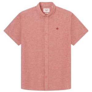 SPRINGFIELD Reconder Basic herenhemd met korte mouwen en normale pasvorm, 1 stuk, Rode opdruk, M