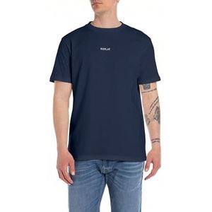 Replay T-shirt voor heren, korte mouwen, regular fit, 271 Indigo Blue, 3XL