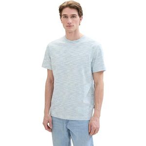 TOM TAILOR Heren T-shirt, 35624 - Windsurf Blue Streaky Melange, S