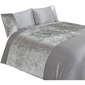 Luxe Crushed Velvet Panel Dubbele Dekbedovertrek Set