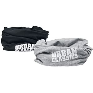 Urban Classics Unisex Kids Logo Tube Scarf 2-Pack Sjaal, Zwart/Heathergrey, One Size, zwart/heathergrey, One Size
