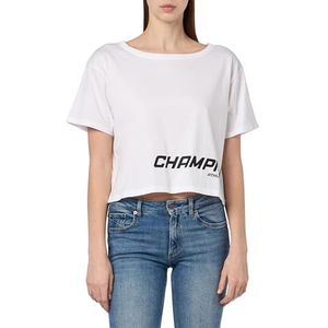 Champion Athletic Club W Crop Oversized S/L T-shirt, wit, S dames SS24, Wit, S