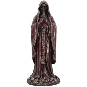 Nemesis Now Santisima Muerte beeldje 19cm, hars, rood/brons, rood biddend 'heilige des doods', Mexicaans cultureel icoon beeldje, gegoten in de fijnste hars, vakkundig handgeschilderd