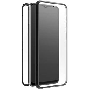 Black Rock - Hoes 360 graden glazen case, geschikt voor Samsung Galaxy A34 5G, telefoonhoes, magnetische sluiting, cover (transparant met zwart frame)