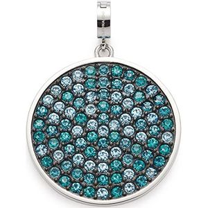 Leonardo Jewels Holly Clip & Mix hanger, kettinghanger van roestvrij staal met glazen kristallen, blauwe amulet, zilver 4,3 cm, 1 stuk damessieraad 022882, 4.3, Roestvrij staal, Geen edelsteen
