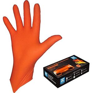 RZ TOOLS – 50 Action Nitril Handschoenen met Diamant Textuur – Latexvrij, Ambidexter, Antislip – Laboratoriumgebruik, Levensmiddelenindustrie (50 Stuks) (Medium - M)