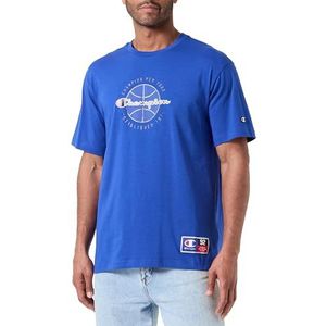 Champion Legacy Modern Basket - S/S Crewneck T-shirt, elektrisch blauw, L heren SS24, Blauw, L