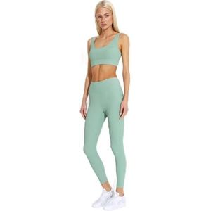 Carlheim Women's active wear Sports Bra Ribbed Classic Helle, Light Green, X-Small