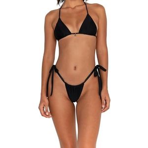 FAE House - Honey Bikini Top - Nero - Luxe Dames Zwemmode - Klassiek Nero - 100% Duurzame Stoffen - Koude handwas - Gouden Charm Detail - Maat L -