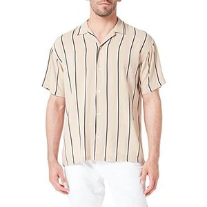 Jack & Jones Jorluke Palma Stripe herenshirt, korte mouwen, Crockery., L