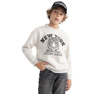 DeFacto jongens sweatshirt, Optic Lt.grey melange, 4-5 Jaar