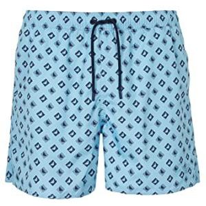 Emporio Armani Swimwear Men's Emporio Armani Micro Pattern Boxer Short Swim Trunks, Sky Blue, 46, hemelsblauw