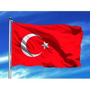 Oedim 150 x 85 cm, Turkije, versterkt en met naden, vlag met 2 metalen ogen, waterdicht, rood