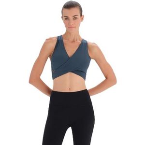 Dagi Dames Donkergroen Strappy V-hals Slim Fit Sportbeha, Donkergroen, L, dark green, L